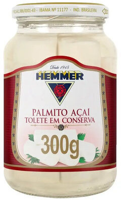 Palmito Açaí Em Conserva Tolete Hemmer Vidro 300g