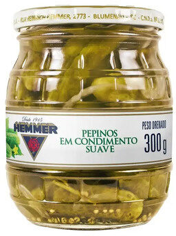 Pepino Em Conserva Suave Hemmer Vidro 300g