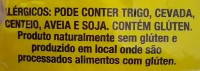 Lentilha Tipo 2 ingredients label