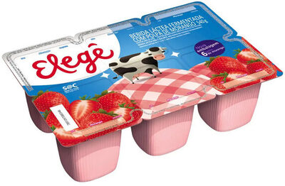 Bebida Láctea Fermentada Morango Elegê Bandeja 540g 6 Unidades