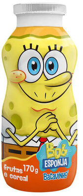 Iogurte Parcialmente Desnatado Frutas E Cereal Bob Esponja Batavo Batavinho Frasco 170g front packaging