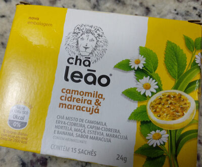 Chá de sachê (camomila, cidreira e maracujá) front packaging