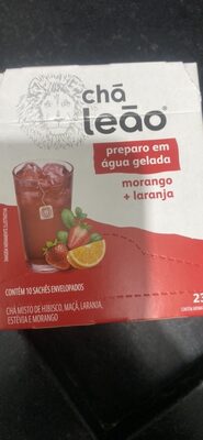 chá misto de hibisco, maçã, laranja, estévia e morango