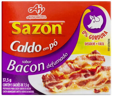 Caldo Pó Bacon Defumado Sazón Caixa 37,5g 5 Unidades