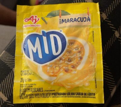 Refresco Em Pó Maracujá Mid Pacote 20g front packaging