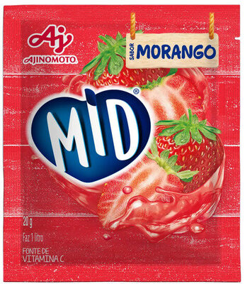 Refresco Em Pó Morango Mid Pacote 20g