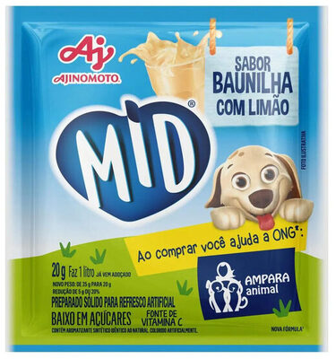 Refresco Em Pó Baunilha Com Limão Mid Pacote 20g