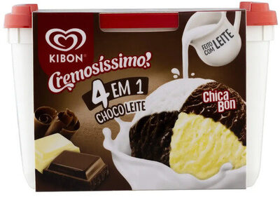 Sorvete 4 Em 1 Chocoleite Kibon Cremosíssimo Pote 2l