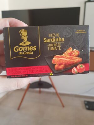 Filé De Sardinha Com Molho De Tomate Gomes Da Costa Caixa 85g front packaging