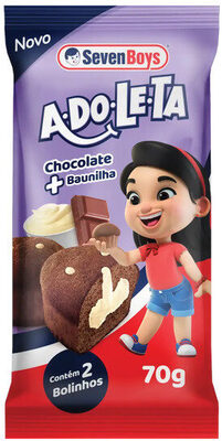 Bolinho Chocolate Recheio Baunilha Seven Boys Adoleta Pacote 35g 2 Unidades