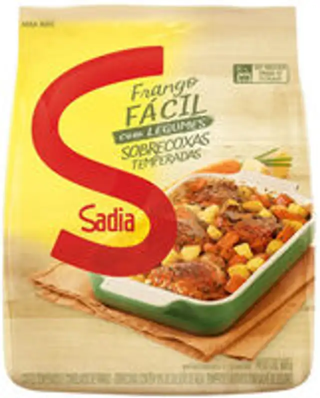 Sobrecoxa De Frango Congelada Temperada Com Legumes Sadia Frango Fácil 800g