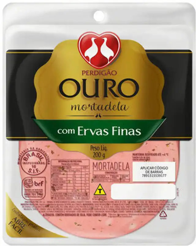 Mortadela Com Ervas Finas Perdigão Ouro 200g front packaging