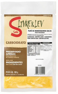 Purê De Mandioquinha Salsa Sadia Livre Lev Carboidrato Pacote 100g front packaging