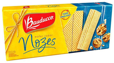 Biscoito Wafer Recheio Nozes Bauducco Pacote 140g
