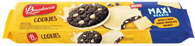 Biscoito Cookie Chocolate Com Gotas Cobertura Chocolate Branco Bauducco Maxi Pacote 96g