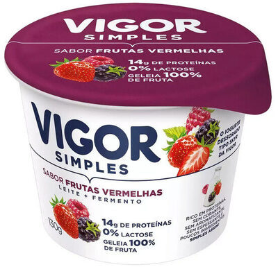 Iogurte Parcialmente Desnatado Frutas Vermelhas Zero Lactose Vigor Viv Simples Pote 130g