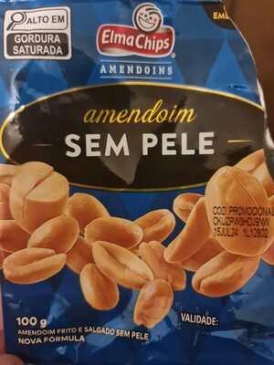 Amendoim Frito Salgado Sem Pele Elma Chips Pacote 100g