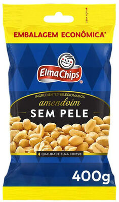 Amendoim Frito Salgado Sem Pele Elma Chips Pacote 400g Embalagem Econômica