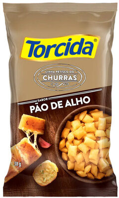 Salgadinho De Trigo Pão De Alho Torcida Churras Pacote 38g front packaging