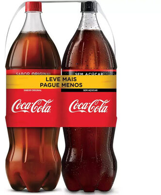 Kit Refrigerante Coca Cola Original Coca Cola Sem Açúcar 2l Cada Leve Mais Pague Menos front packaging