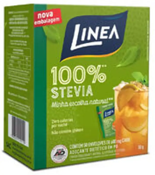 Adoçante Em Pó Stevia Linea Caixa 30g 50 Unidades