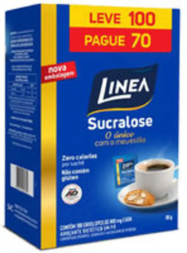 Adoçante Em Pó Sucralose Linea Caixa 80g 100 Unidades