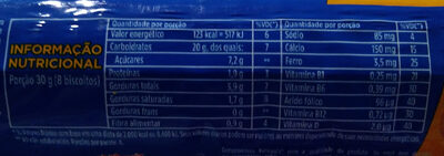 Biscoito doce sabor chocolate nutrition facts table