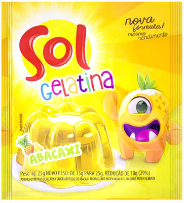 Gelatina Pó Abacaxi Sol Pacote 25g