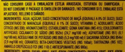 Suco De Maracujá ingredients label