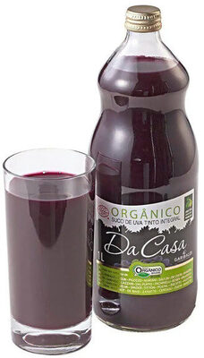 Suco Integral Orgânico Uva Tinto Da Casa Garrafa 1l front packaging