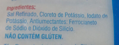 Sal com reduzido teor de sódio - Iodado ingredients label