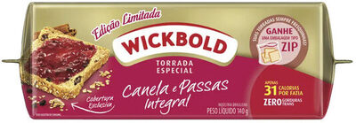 Torrada Especial Canela Com Passas Wickbold Pacote 140g