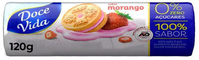 Biscoito Recheio Morango Zero Açúcar Doce Vida Pacote 120g