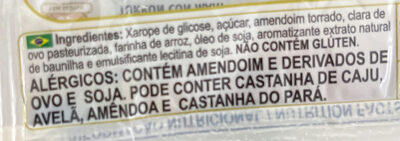 Torrone com Amendoim ingredients label