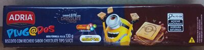 Biscoito Plugados Recheado sabor Chocolate Suíço Adria Plugados Pacote 130g