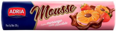 Biscoito Recheio Morango Com Chocolate Adria Mousse Pacote 130g