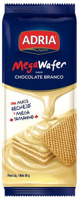 Biscoito Wafer Recheio Chocolate Branco Adria Pacote 90g front packaging