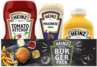 Kit Ketchup Tradicional 397g Maionese 215g Mostarda 255g Heinz front packaging