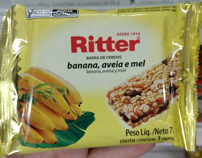 BARRA CEREAL RITTER BANANA, AVEIA E ME