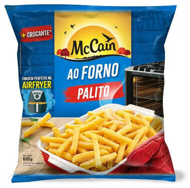 Batata Pré Frita Palito Congelada Mccain Ao Forno Pacote 600g