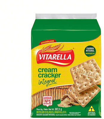 Biscoito Cream Cracker Integral Vitarella Pacote 367,5g