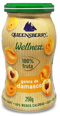 Geleia 100 Fruta Damasco Light Queensberry Wellness Vidro 250g