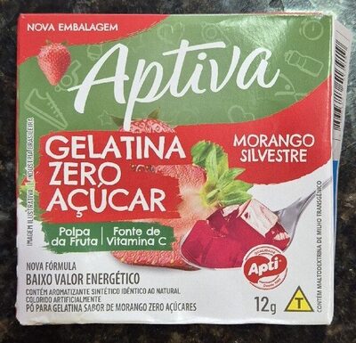 Gelatina de morango zero front packaging