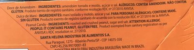 Paçoquita sabor Original ingredients label