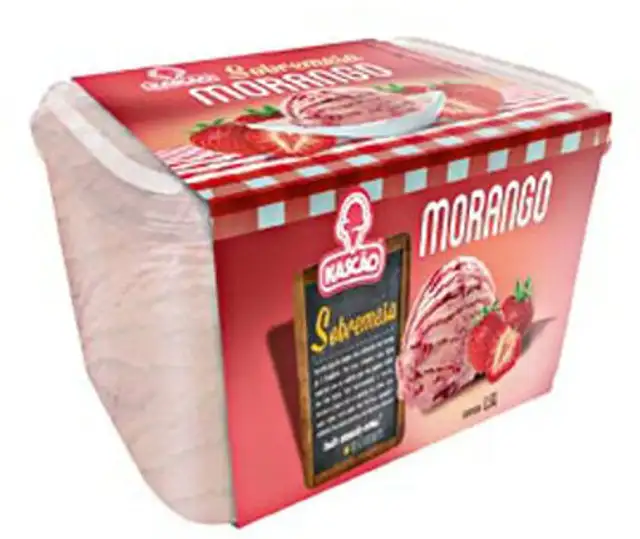 Sorvete Morango Kascão Sobremesa Pote 1,5l front packaging