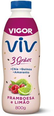 Iogurte Framboesa E Limão Vigor Viv 3 Grãos Garrafa 800g