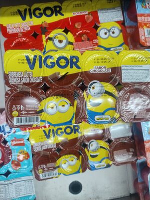 Sobremesa Láctea Chocolate Minions Vigor Bandeja 320g 8 Unidades