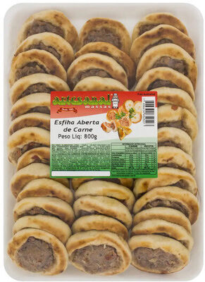 Esfirra Aberta Carne Artesanal Massas Bandeja 800g