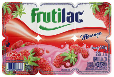 Bebida Láctea Fermentada Morango Frutilac Bandeja 540g 6 Unidades