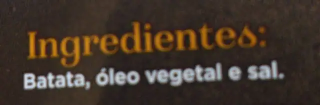 Batata palha extra fina ingredients label